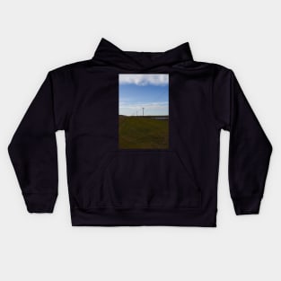 Telephone lines heading off to the vanishing point Kids Hoodie